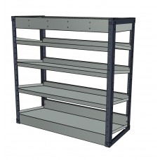 Van Shelving Unit 1000h x 1000w x 435d - 4 Sloping & 1 Standard Shelf